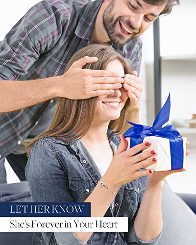 Etevon 925 Sterling Silver Love Heart Infinity Bracelets For Girls Women Dainty Link Charm Bracelets Mother's Day Birthday Jewlery Gifts For Her Sister Wife Mom June Light Purple #TOP6