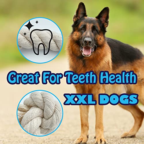 Barida Pet Tough Dog Rope Toy For Aggressive Chewers. Extra Large Dog Pull Rope, 100% Natural Cotton Rope, Tug Toy For Dogs #TOP6