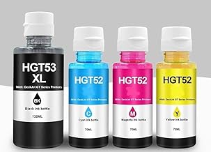 Refill Ink for HP GT53XL & GT 52 for HP Ink Tank 115 310 315 319 410 415 416 419 455 500 515 520 525 530 589 615 750 790 670 GT5810 GT5811 GT5820 (GT53XL + GT52 CMY)