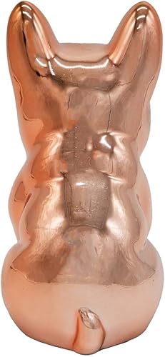 Miniatura 3 de Nayothecorgi Estatua de bulldog francés, estatua metálica de cerámica para perro sentado en oro rosa, escultura decorativa para perro para jardín o