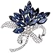 Produktbild SODIAL Brosche Die Elegante Blumenform der Frau und der Blaue Kristallrhinestone-Schmuck Fantastische Corsage und Pin-Brosche-Dekoration Fuer Kleidergeschenk