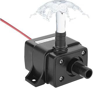 Flojoy Brushless 12V DC Submersible Water Pump, Lift 3M, Flow 240L/H, 8mm Inlet/Outlet – Quiet Mini Pump for Aquarium, Fou...
