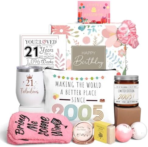 21st Birthday Gifts for Her, Happy 21st Birthday Gift Basket for ...