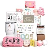 Picture of iAOVUEBY 21st Birthday Gifts for Her, Happy 21st Birthday Gift Basket for Women, 21 Year Old Gift Ideas for Daughter Sister Friend, Born in 2005, 21 & Fabulous