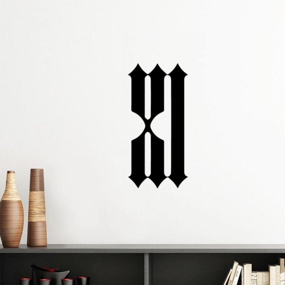 Sticker mural chiffre romain amovible noir 30cm art mural DIY pour deco salon