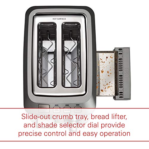 Wolf Gourmet 2-Slice Extra-Wide Slot Toaster with Shade Selector, Bagel and Defrost Settings, Silver Knob with Black Knob Accessory, Stainless Steel (WGTR122SR) - Thumbnail 4