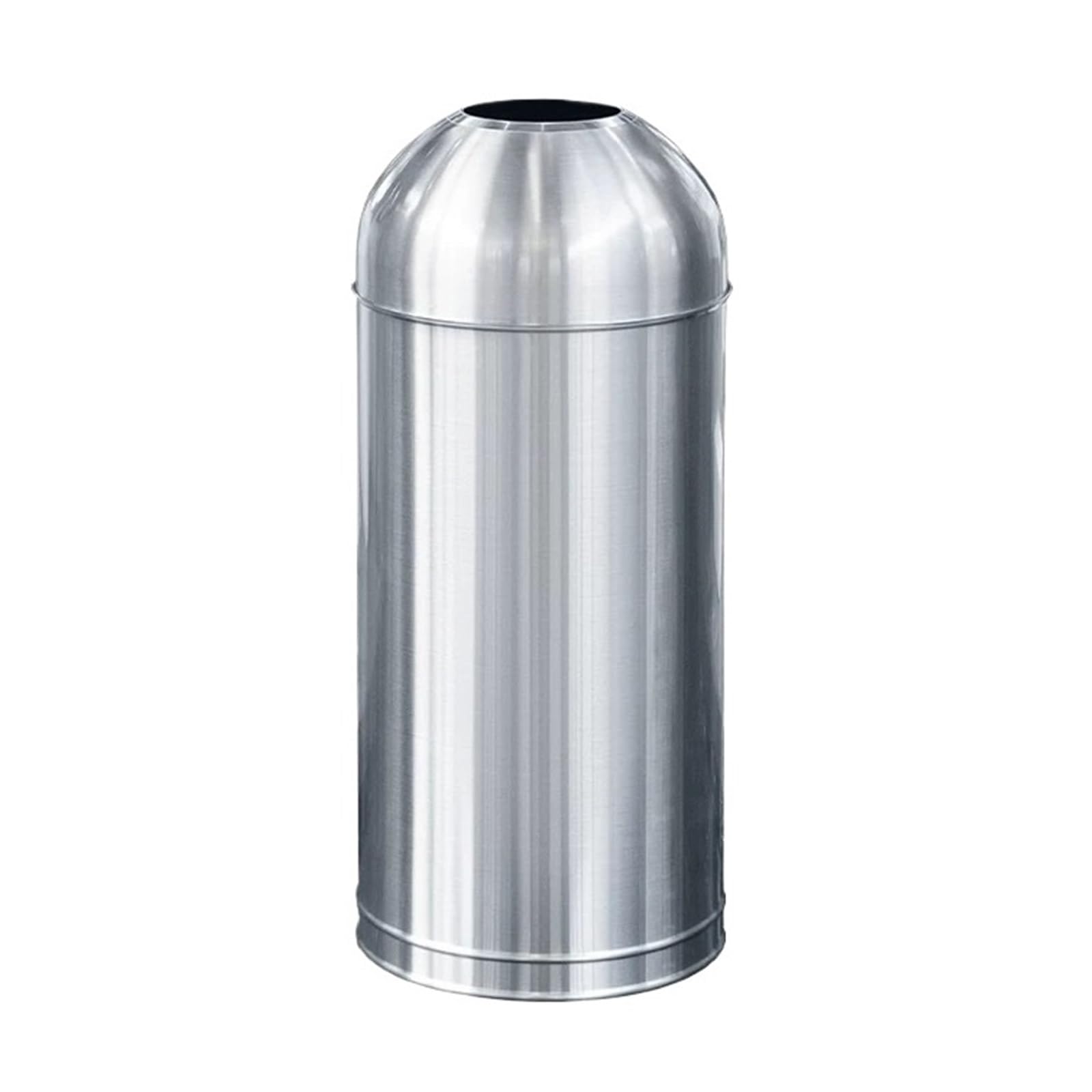 Cubierta de cocina Cubo de basura con tapa abierta, contenedor comercial grande for cocina, industrial metal para Office(Silver,Medio)