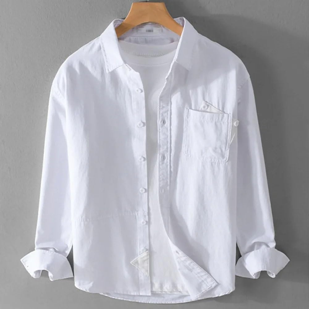 Men's Long Sleeve Shirts Men Spring Autumn Shirt Solid Tops for Men