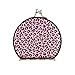 susiyo Vintage Compact & Travel Mirror with Bukle Closure, Pink Leopard Makeup Mirror Small Portable Foldable Easy to Carry for Women Girls Purses