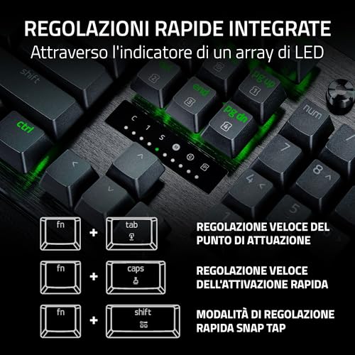 Huntsman V3 Pro 8KHz - Dimensione intera PC Tastiera meccanica da gioco - 8KHz HyperPolling - Switch ottici analogici - regolabile 0,1-4,0mm - Snap Tap - Rapid Trigger - QWERTY US Layout | Nero - Tastiera gaming - Immagine 8