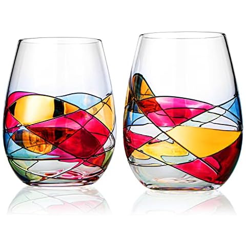 The Wine Savant Hand Painted Wine Glasses Cover