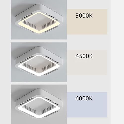 Miniatura 5 de Candelabros, ventilador de techo con iluminación, ventilador cuadrado sin aspas, iluminación de techo - regulable a través de control remoto de