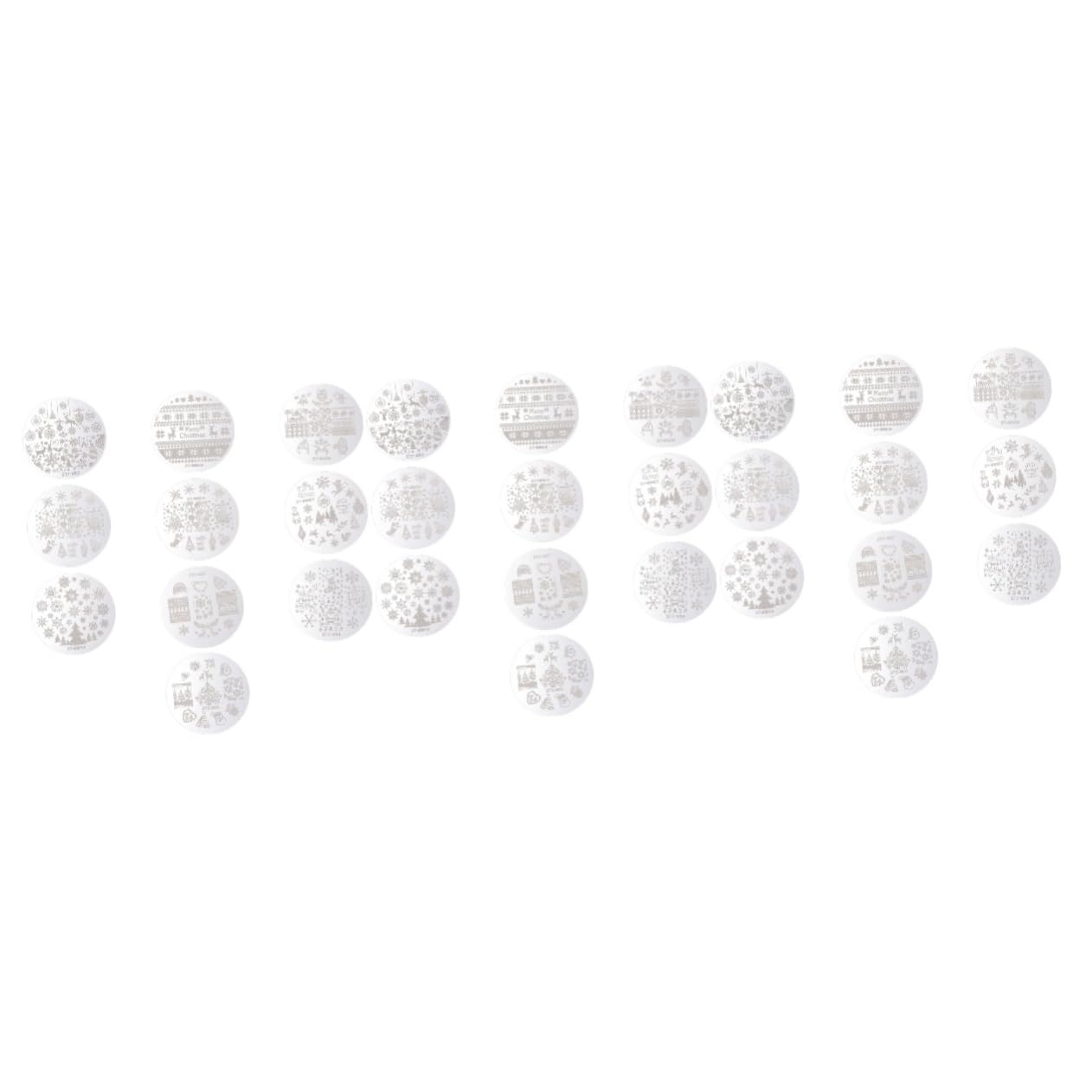 minkissy 30 Piezas Plantilla De Sello De Navidad Estampado De Uñas Navideño Placas Navideñas Para Estampar Uñas Placa De Arte De Uñas De Reno Plantillas De Uñas Clavo Estampilla Acero