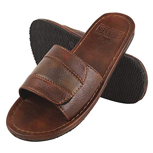 Image of DRUNKEN Slippers For Mens Synthetic Leather Slides Flips Flops non slip
