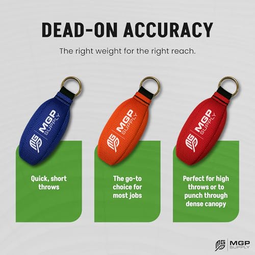 MGP Supply Arborist Wurfleinen-Set, 325 g Wurfgewicht und 50,6 m Seil, ultraglattes 100% Polyester-Seil, Baumpfleger-Ausrüstung zum Baumklettern