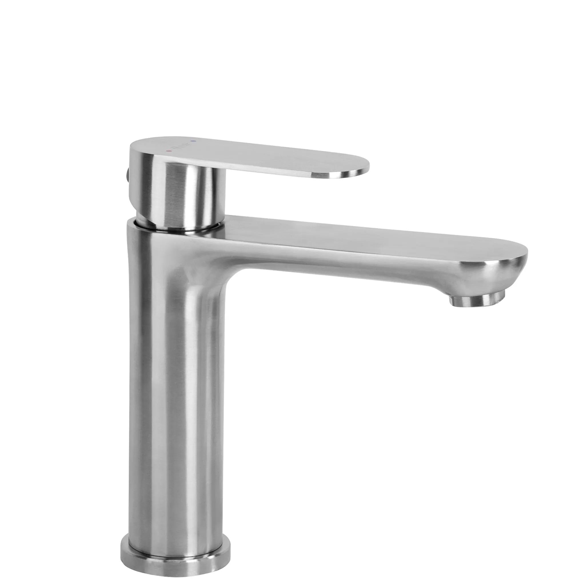 Robinet de salle de bain Rea Logan Low en nickel brossé dim 11,5x20x18,5 cm