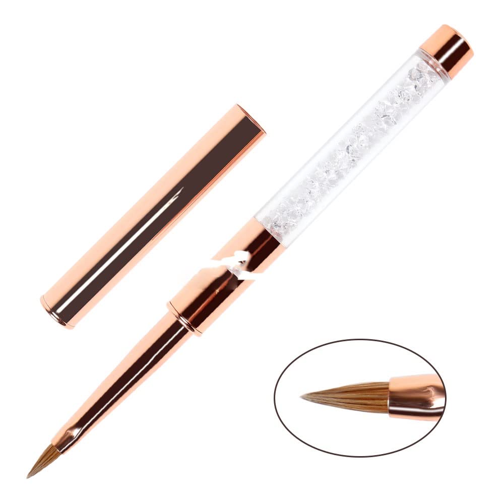 Pennelli per pittura ad olio, 9 pezzi/set Set di pennelli per gel per nail art in oro rosa Penna per nail art Builder Piatto in cristallo Pittura Disegno Penna per intaglio Strumento per manicure
