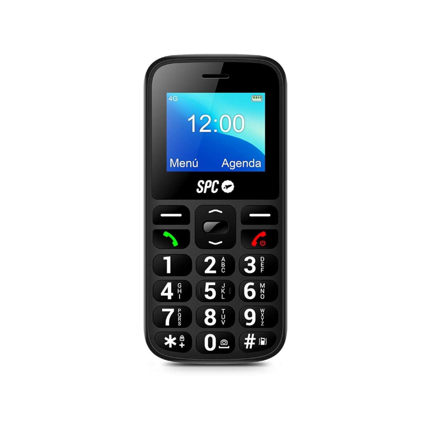 SPC Fortune 2 4G telefon komórkowy 4G dla seniorów, przycisk SOS, bardzo wysoka głośność dzwonka (102dB), zdalna konfiguracja, duże przyciski, dzwonek i inteligentne powiadomienia, kolor czarny