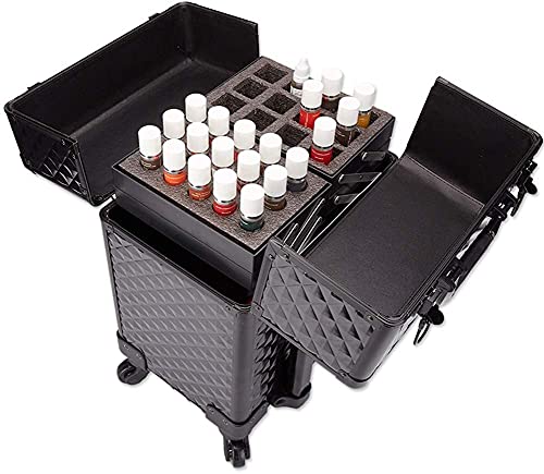 Image of Adson Professional Beauty Makeup Cosmetic Aluminium Vanity Trolley (Black)