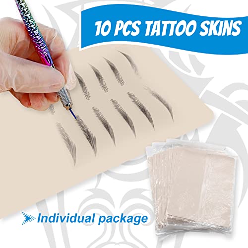 Blank Tattoo Skin Practice, Cinra Double Sides 10 Sheets 8X6" Tattoo Skins Microblading Eyebrow Practice Skin For Tattooing Tattoo Supplies Tattoo Machine Gun Tattoo Kit For Beginners #TOP4