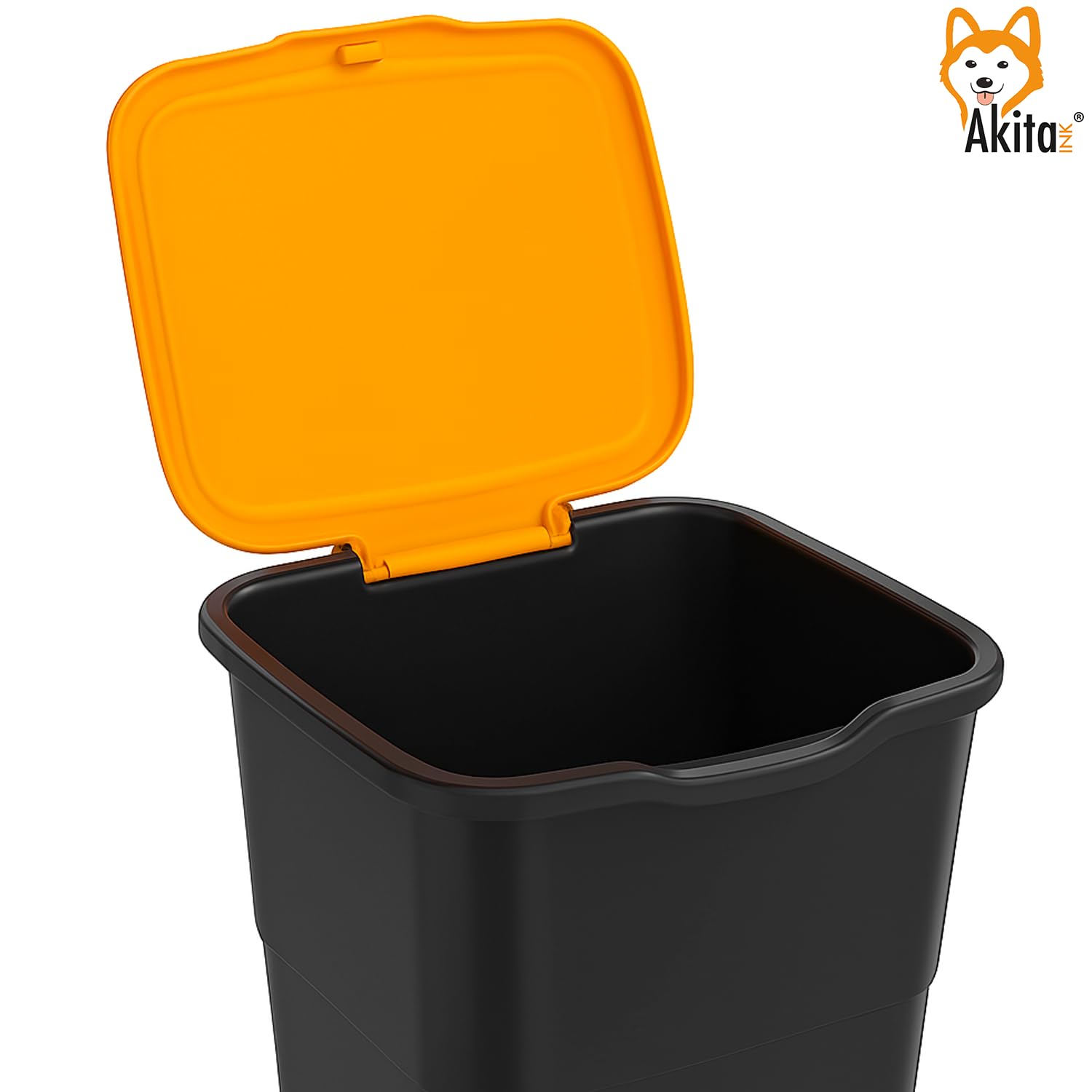 AKITAInk AKIECO3 Pattumiera Raccolta Differenziata 3x50L con Coperchi Colorati – Bidoni Spazzatura in Plastica Resistente per Interni ed Esterni – Casa, Ufficio, Giardino – Made in Italy