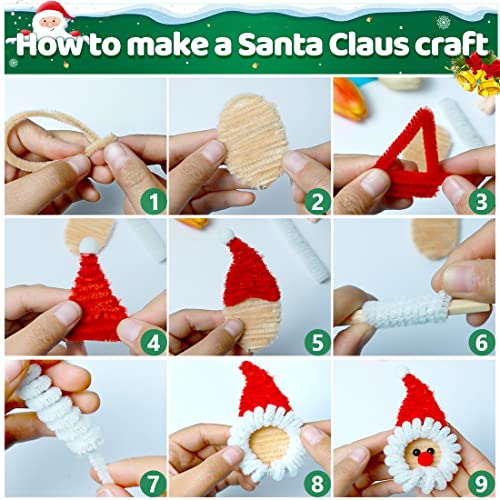 Image of IOOLEEM 200pcs Christmas Green Pipe Cleaners Bulk for Crafts | Chenille Stems for DIY Flower Making & Festival Decor & Party Projects, Pipe Cleaner Crafts, Art and Craft Supplies