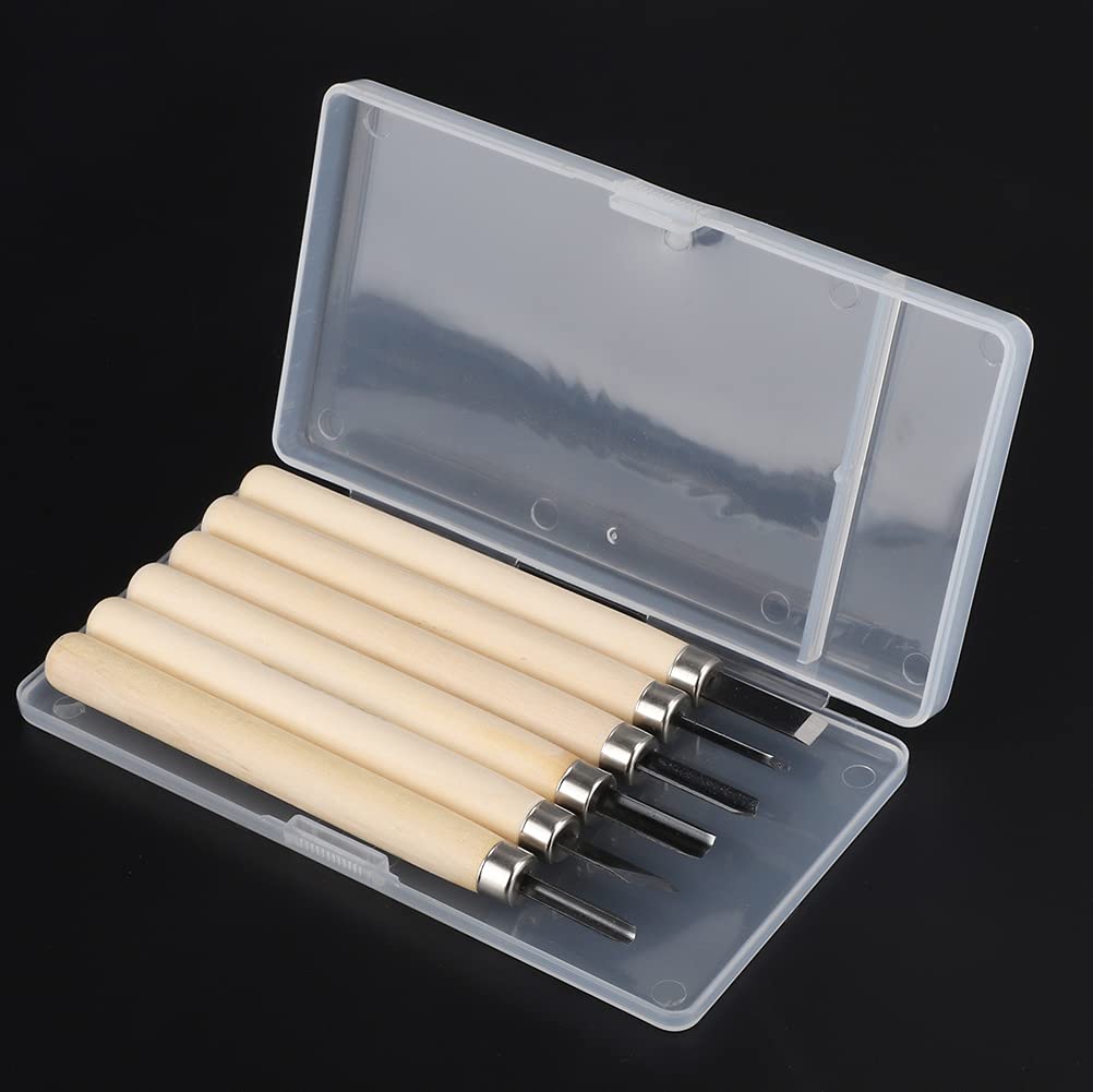 Wood Carving Kit, 6pcs Wood Carving Knife Wood Carving Tool Set Wood Lathe Chisel Set Craft Art Hand Chisel Woodworking Hand Tool for DIY Sculpture Carpenter Experts & Beginners