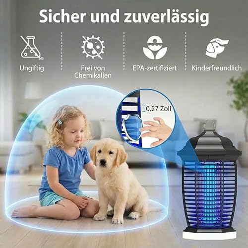 Insektenvernichter Elektrisch Mit LED-Licht, Fliegenfalle 4200V Mückenfalle – Ansicht 6