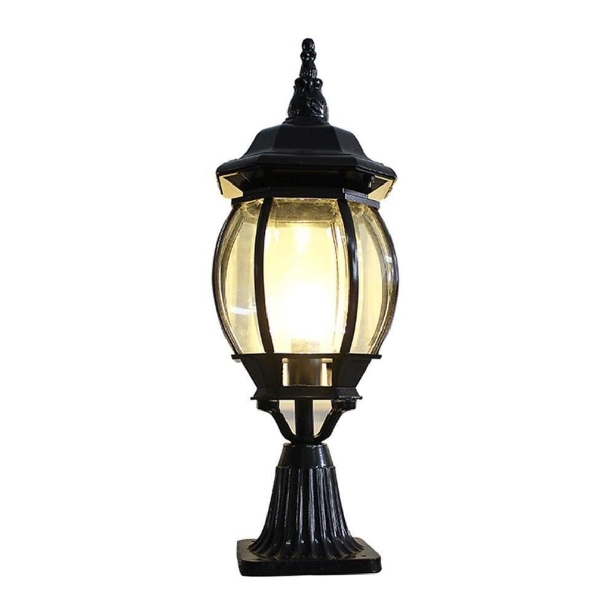 AZHKJKZH Post Cap Lights Aluminium Outdoor Post Lights European Vintage Courtyard Light Waterproof E27 Column Lamp Villa Garden Pillar Outdoor Garden(Black)