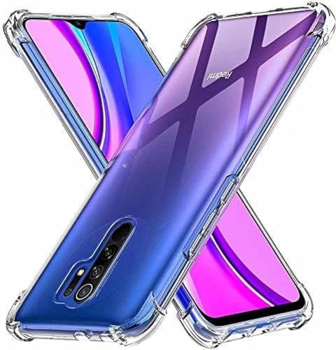 Image of BOXXO Flexible Back Cover for Mi Redmi 9 Prime | Back Cover Transparent Clear Shockproof Case Four Corner Protection | Slim Protective Mobile Phone Cover for Mi Redmi 9 Prime