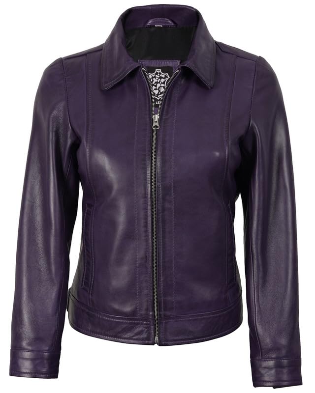 Image of Decrum Vintage Style Women's Leather Jacket - Real Lambskin Casual Leather Jacket for Women