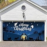 13 x 6 FT Christmas Garage Door Cover Banner Backdrop Decorations - Holy Night Nativity Scene Jesus' Birth Printed Hanging Garage Door Background for Indoor Outdoor House Patio Décor Party Supplies