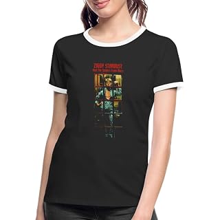 David Bowie Ziggy Stardust Album Cover T Shirt Femme Contrasté — B0HFSWXNWG - Les Beatles, Paul McCartney, John Lennon, RIngo Starr, George Harrison