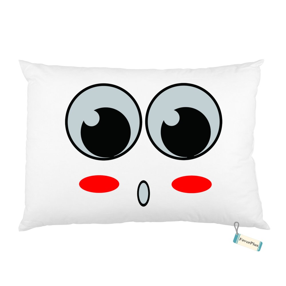 FavorPlus Cute Big Eye Custom Rectangle Bed Pillow case Cover Pillowslip Queen Size 20X30 inch Two Sides Printed