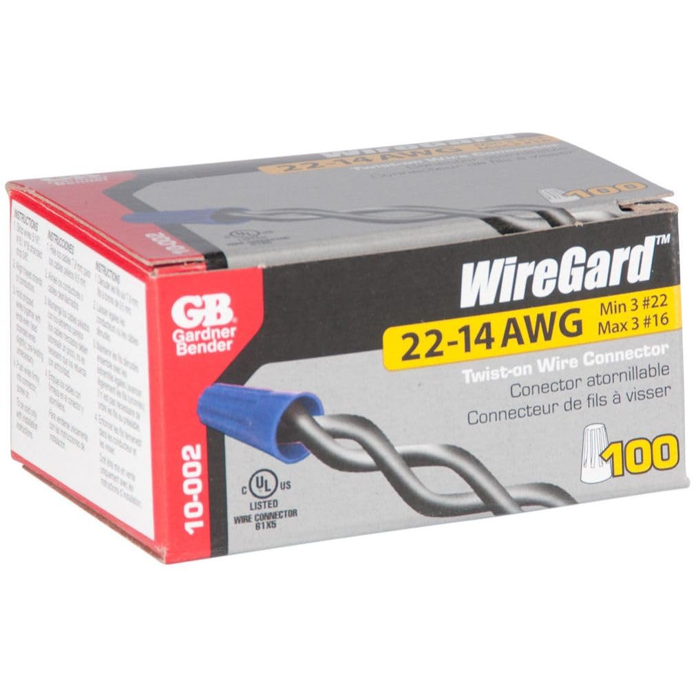 Wire Connector, Twist-On, 22-14 AWG, Blue, Extra Small, 100-Pk