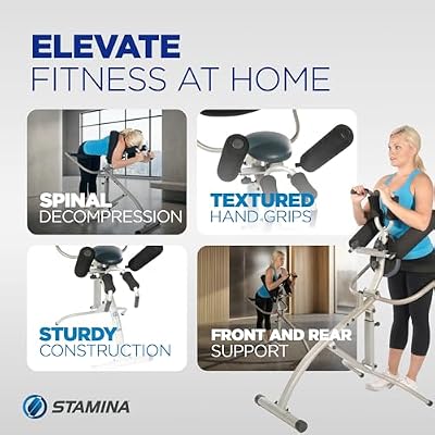 Stamina InLine Traction Control System, Back Pain Relief & Spine Decompression Machine - Stretching and Exercise Equipment for Home and Gym Workout - Portable Lower Body Fitness Stretcher