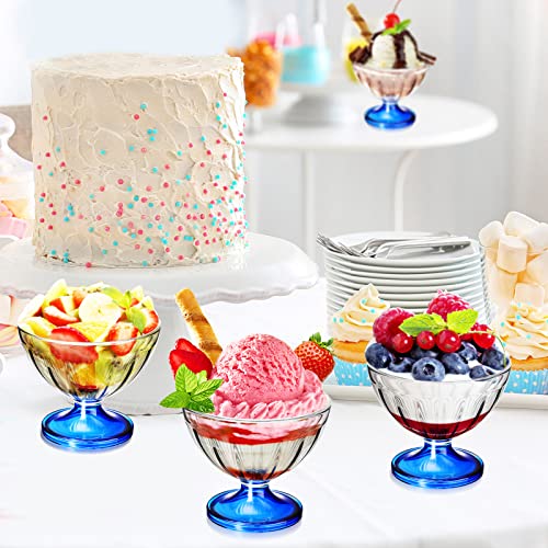 Romooa 12 Pack Acrylic Ice Cream Bowls 8 Oz Clear Dessert Cups Footed Ice Cream Bowl For Sundae Salad Snack Cocktail Condiment Trifle Holiday Party #TOP6