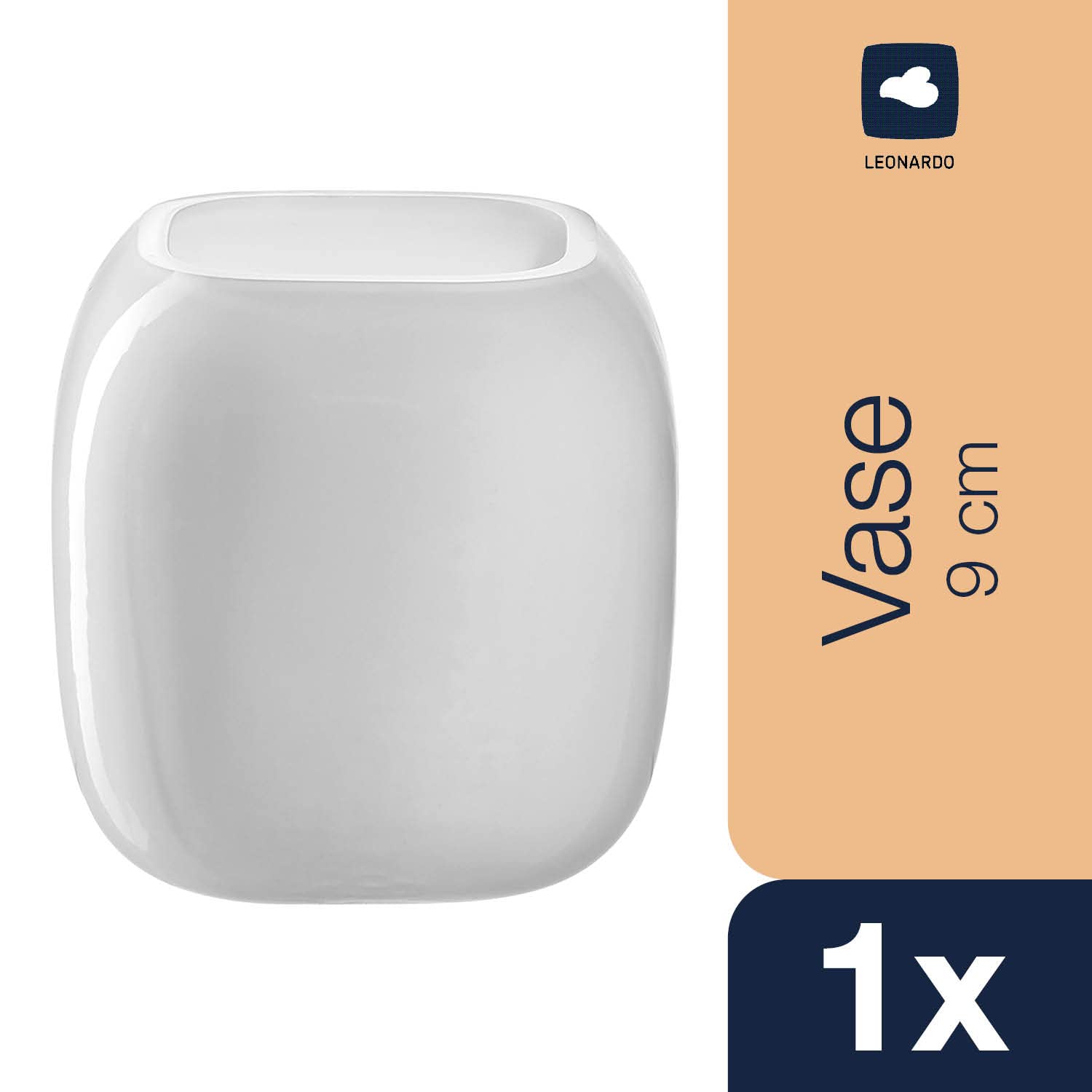 Leonardo Milano Vaso In Vetro Bianco Fatto A Mano | 9,3 Cm, Design Moderno