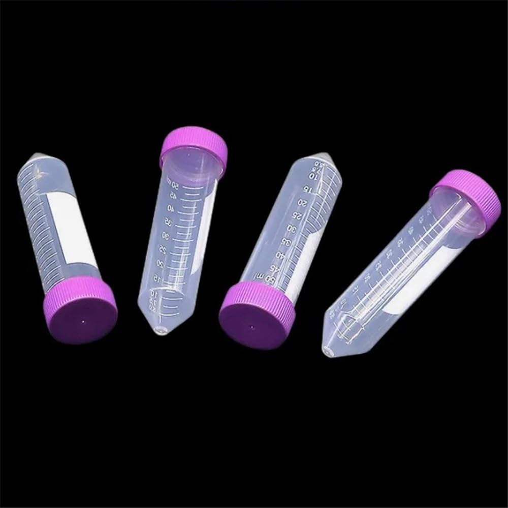 Provetta da centrifuga 50 ml Laboratorio Tappo a vite viola Fondo conico Trasparente Attrezzature da laboratorio