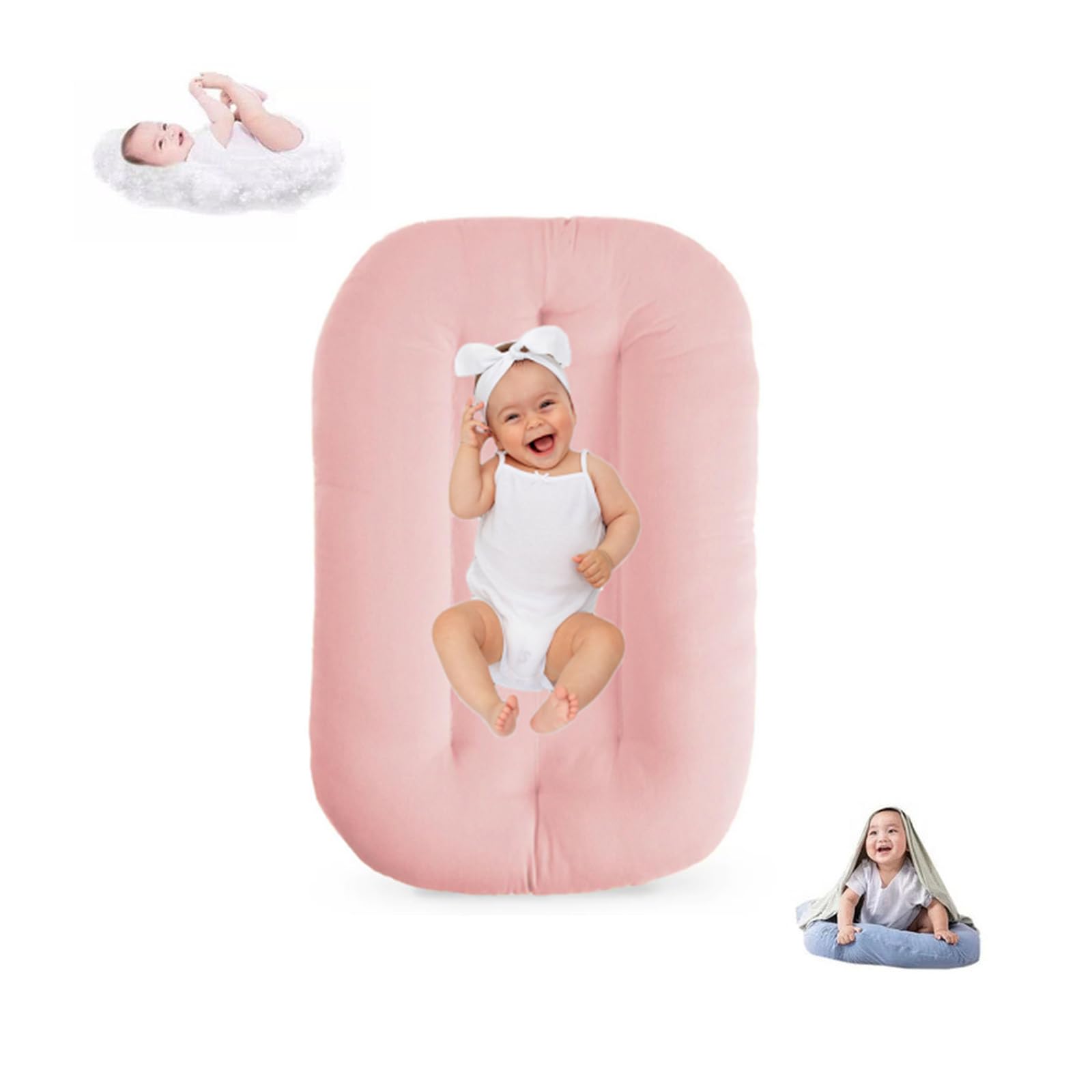 Baby Lounger for Infants Babies 0-12 Months, Bionic Organic Lounger, Soft Cotton Breathable Infant Floor Seats & Loungers for Newborn Baby Shower Gifts