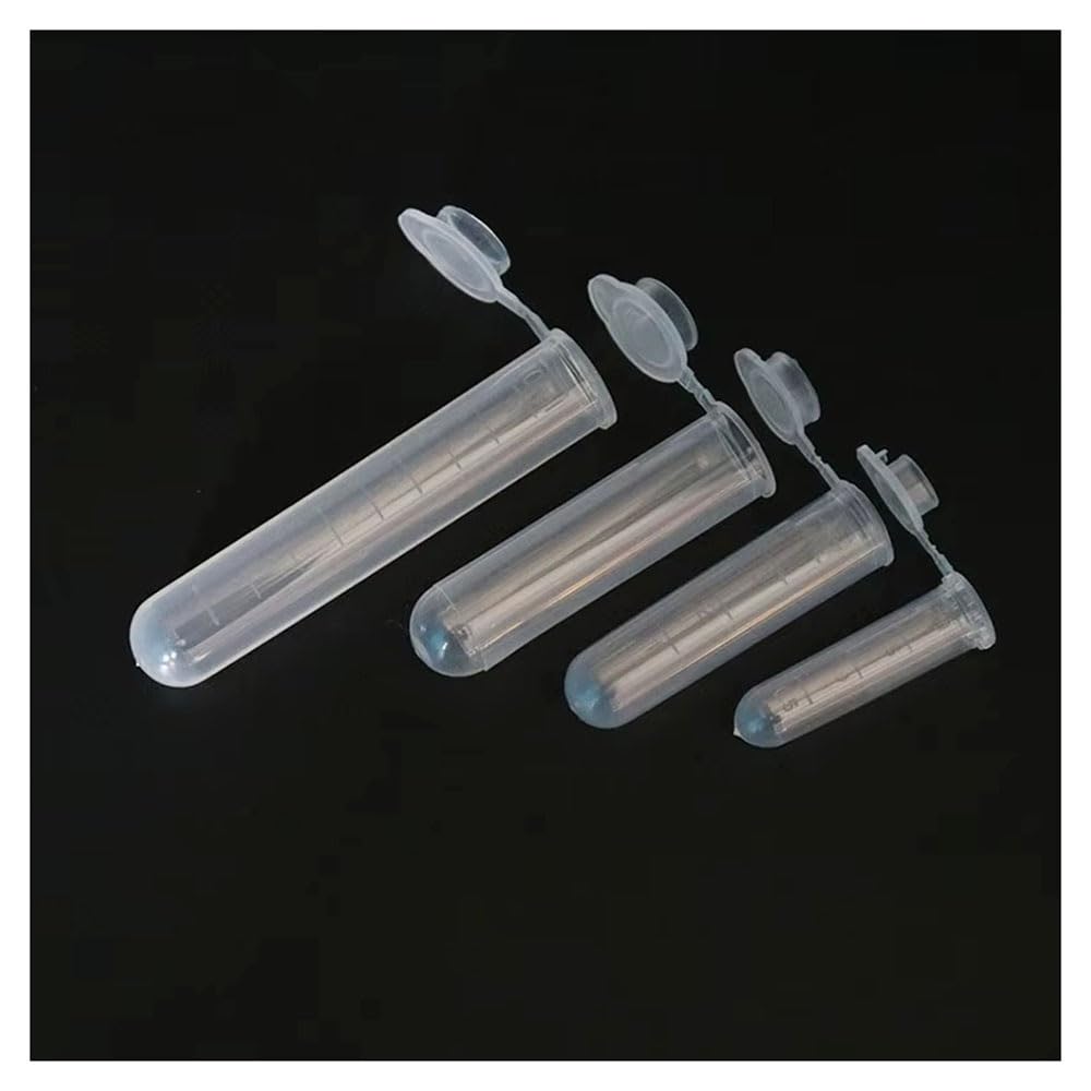 Tubos de centrífuga de laboratorio, paquete de 10 unidades, recipientes de plástico transparente, 2 ml, 5 ml, 7 ml, 10 ml, ideal para almacenamiento de muestras y uso en laboratorio