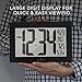 MARATHON Atomic Wall Clock with Stand, Black Frame/Black Stainless Steel Finish - Large, 9-Inch Display - AM/PM or 24-Hour Time Format, 8 Time Zones & Indoor Temperature - Two AA Batteries Included