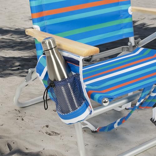 Image of Tommy Bahama 4-Position Extended seat Height Easy in-Easy Out Folding Backpack Beach Chair