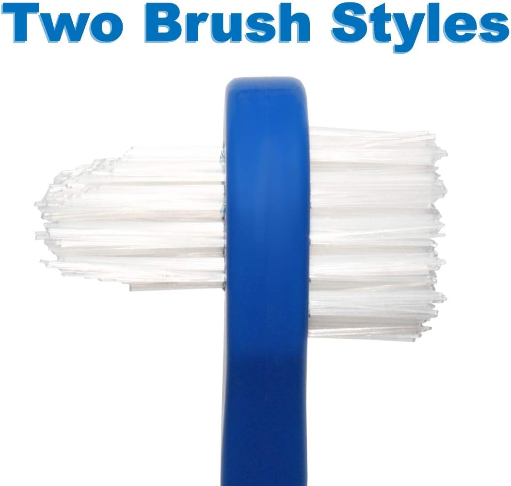 Rehabilitation Advantage Denture Scrub Brush & Suction Cup Holder,Red/Gray (Pack of 2)