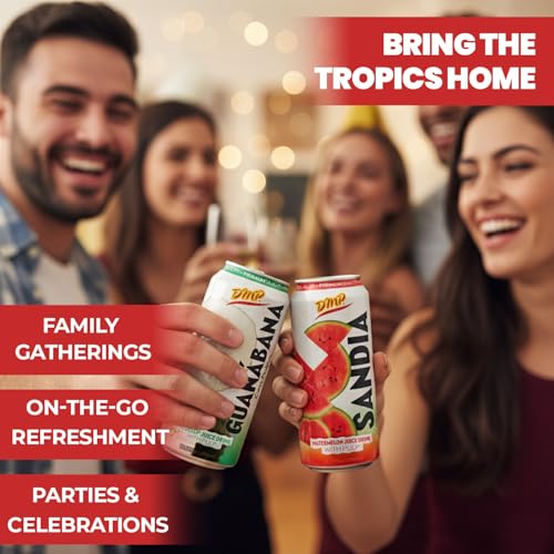 De Mi País Paradise Juice Pack – Papaya, Mamey, Cashew, Guava, Soursop, Watermelon with Pulp – Exotic Canned Fruit Juice Beverages & Drinks | 16.5 Fl Oz | 6-Pack