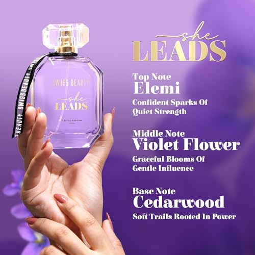 Image of Swiss Beauty She Leads EDP, 100ml | Long-Lasting | Ideal For Gifting | Everyday Wear | Top Note: Elemi | Middle Note: Violet Flower | Base Note: Musk