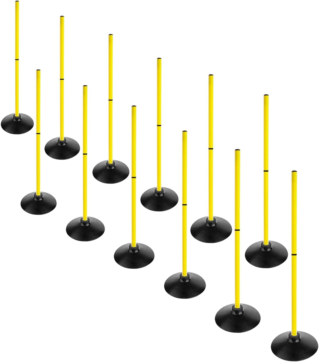Soccer Agility Poles Set Detachable Sports Trainning Speed Pole Slalom Poles with Rubber Base Sport Traning Equipment