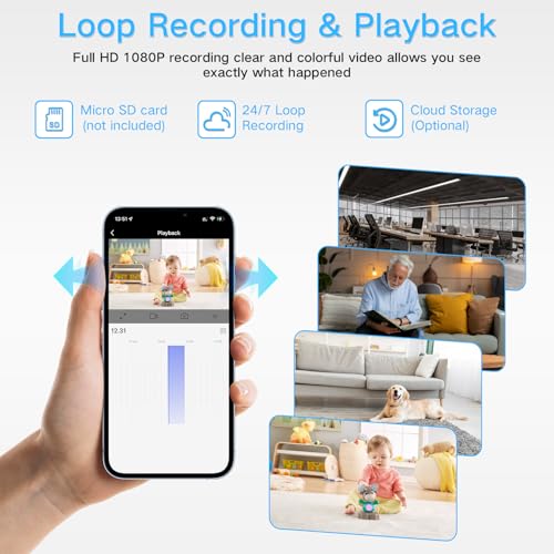 HKFUG WiFi Clock Camera Wireless 1080P HD Hidden Cameras Nanny Cam with Night Vision, Motion Detection Surveillance Cameras for Home, Pets, Office - Image 6