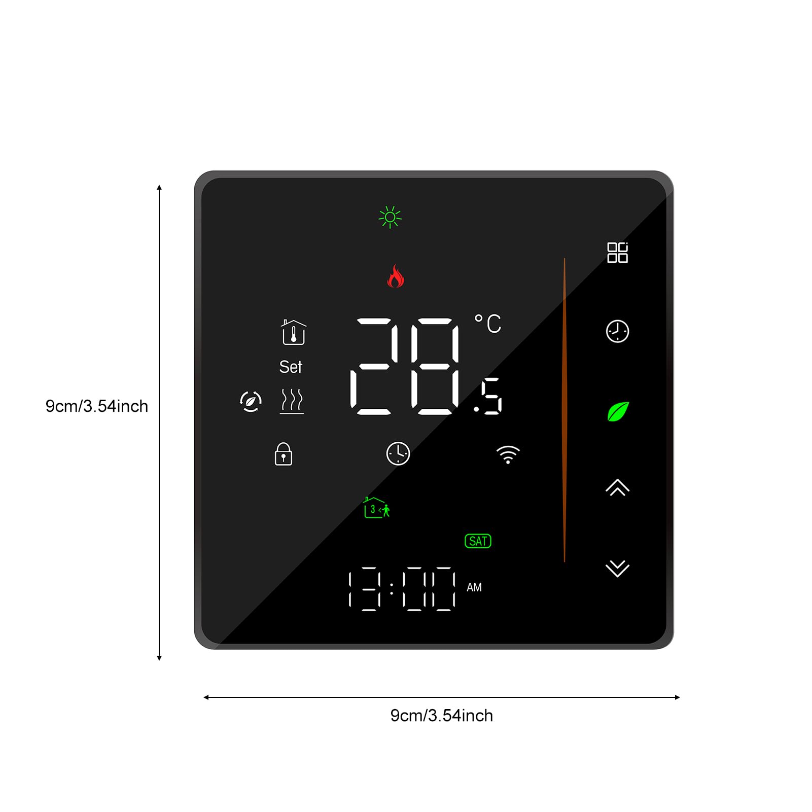 Inteligentny Termostat do Ogrzewania Podłogowego, Termostat WiFi z Wyświetlaczem LED, Sterowanie z Aplikacji, Programowalny Tygodniowy, dokładność ±1°C, (BHT-006GALW Wodne ogrzewanie