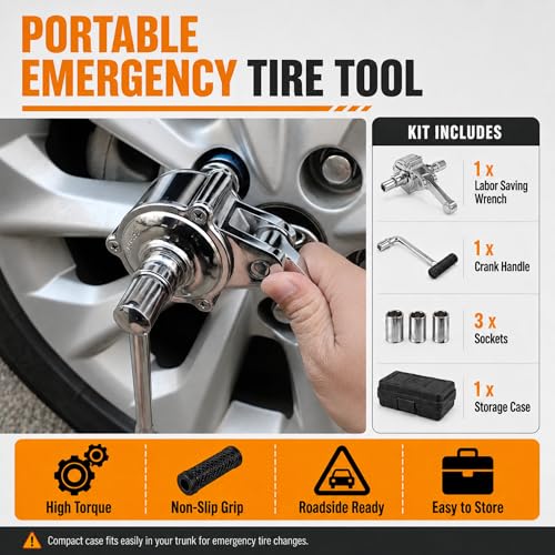 Image of RANSOTO Torque Multiplier Set Nut Disassembly Tool with 11 /16 inch 3 /4 inch13 /16 inch 17mm 19mm 21mm Sockets for Loosening Car Tire Lug Nuts